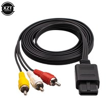 영상 비디오 av 케이블 1.8m for nintendo 64 audio tv video cord av 케이블 to rca for super nintend gamecube, 없음