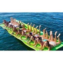 대형 물놀이에어매트 플로트 워터패드 수영장 풀장, 노란색 180x90x3.5cm - 150kg