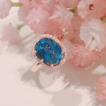 로제도르 18K 런던 블루 토파즈 브릴리언트 쿠션 반지 / 18FRCC-D-0237