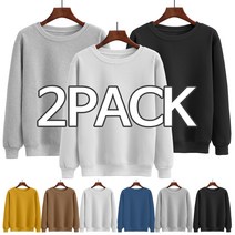 2장묶음 1+1 남녀공용 데일리 특양면 기모 심플 맨투맨