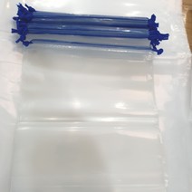 끈다리 파란색 양줄 끈조임 비닐 봉투 복주머니 장난감 도서관 식당 로고 인쇄 20cm X 30cm 100장