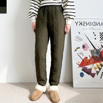 겨울캠핑 글램핑 퀼팅기모패딩 여자조거바지 맘룩 필라테스 고시생