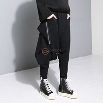 오르난 여자 스트리트 힙합 날개 디자인 장식 지퍼 배기 팬츠 R163