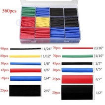 열수축튜브 164-800pcs 열 수축 내열성 열 수축 포장 키트 전기 연결 와이어 케이블 절연 슬리빙, 상자가있는 560pcs