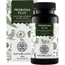독일직구 NATURE LOVE Probiona Plus 데일리 복용량 당 1 200억 CFU 변종 20개 + 유기 이눌린 캡슐 채식주의자, 수량, 상세참조