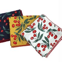 마메든 3매 앵두 빅사이즈 아사손수건 세트/미니스카프 머플러 모임선물