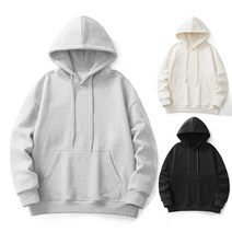 어워크 3단쭈리 무지 오버핏 후드티 남녀공용 빅사이즈 M-2XL