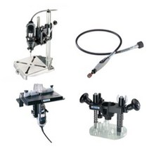 드레멜 로터리툴 부착키트 4종 드릴프레스 플렉스 샤프트 쉐이핑 루터선반 플런지루팅