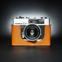 소가죽 코니카 Konica C35 AF AF2 카메라 가방 C35 가죽 슬리브 필름, C35 베이스[황갈색]
