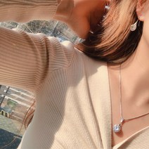 [세트가격!] 세피아 크리스탈 귀걸이&목걸이