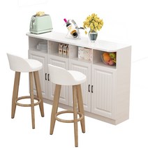 홈바테이블 가정용 아일랜드식탁 북유럽 원목 테이블, 120x100x40 화이트+블랙