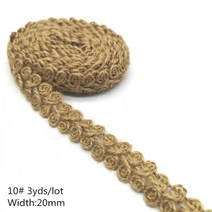 새끼줄 택끈 마끈 5세트 3야드 천연 황마 삼베 헤센 리본 꼬기 꽃 패턴 웨딩 파티 용품 DIY 로프 공예, 한개옵션1, 02 10