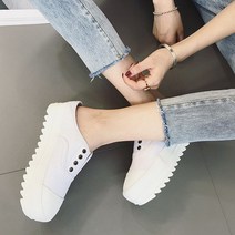 4cm 키높이 운동화슬리퍼 통굽 블로퍼 캔버스화 04506
