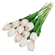 인테리어 조화 Hmeot 10pcs 리얼 터치 라텍스 튤립 꽃 꽃 신부 꽃다발 웨딩 홈, 믹스 5