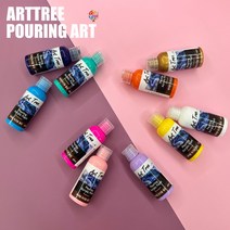 [아트트리] 푸어링아트 아크릴 물감 60ml 푸어링 물감 베어브릭 아트토이 플루이드아트, 흰색