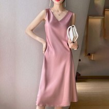 봄 여성 셔츠 롱 트위드 원피스 여름 고급 서스펜더 드레스 여성용 아세테이트 새틴 프렌치 민소매 조끼 스커트