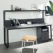 브릭스 고등학생 철제 책상 학생 중학생 1800, 1800사이즈 입식형(선반x), 블랙+그레이상판