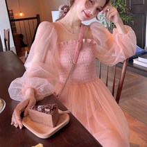 한국 스타일 우아한 빈티지 메쉬 요정 드레스 여성 비치 파티 휴일 긴 여름 드레스 2021 로브 롱 팜므 원피스 드레스