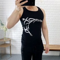 코코로맨틱 타투 프린팅 슬림 나시 4종 민소매