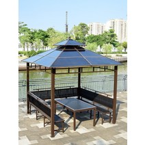 야외정자 파라고 육각 텐트 농막 루프탑 만들기, 2.6×2.6m 4기둥 파빌리온