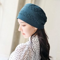 쿼터매쉬무늬 여성 여름 비니 두건 머리 항암모자 조리모 위생모자 (5컬러)