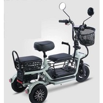 전동자전거 성인용 세발 전기자전거 배달 경량 노인, 상세 페이지 참고, 블랙/8A 배터리/30km 주행/2인승