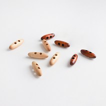 [울클럽]베이직 우드 떡볶이 단추 (40mm) 5개 1세트 뜨개 부자재 단추, 엔틱 브라운