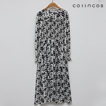 플라워 스퀘어넥 프릴 주름 롱 원피스 (IY3AO8080)