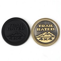 이십이도 지프 악세사리 Triail rated 3D 입체 뱃지 트레일 레이티드 엠블럼 지프용품, 블랙