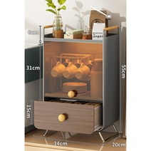 분유존 맘마존 정리대 화이트 베란다 거실 수납 주방 다용도 친환경 정수기옆 선반, V.USB 조명포함