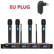무선 공연 무대 마이크 시스템 강연 (에서 선박 us) FBU04 4 채널 가라오케 KTV 파티 다이나믹 UHF 웨이 금속 핸드 헬드, China_EU PLUG