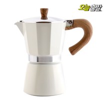 커빙 MILKY 모카포트+레터링빨대 3컵 6컵 사발이 수동커피머신 캠핑커피 에스프레소, 커빙_밀키모카포트6컵(아이보리)+빨대