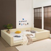버드 저상형 패밀리침대 세트 매트제외, Q+SS 코지일반형 크림