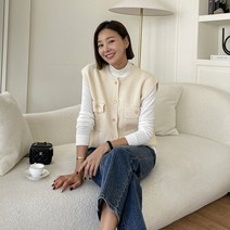 [조아맘] 케츠비 골드버튼 니트 조끼