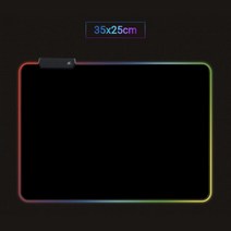 LED 조명 게이밍 마우스 패드 35cm (블랙) 사무실 컨트롤 피시소품