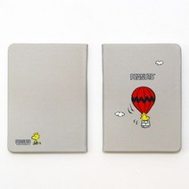 핑크풋 PVC표지 모눈공책 트윈링노트 PVC비닐표지 필기노트 컬러노트 링노트, xz@ 희망 스누피 피너츠 고급 양장노트 (L) 그레이, *vd