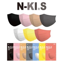 N-KI.S 국산 KF94 대형 황사 방역 새부리형 2D 마스크 50매 100매, 그레이