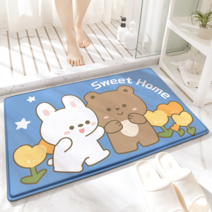 DFMEI 욕실 물흡수매트 화장실 문발 디딤돌 가정용 러블리 미끄럼 방지 카펫 문발 디딤돌 문발 들여쓰기 화장실 발깔다