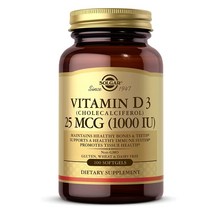 솔가 비타민 D3 콜레칼시페롤 Solgar Vitamin D3 (Cholecalciferol) 25 mcg (1000 IU) 100 소프트젤, 100정