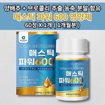 위건강엔 위건강 메스틱 매스틱 복합체 매스틱검 효능 위 안좋을때 소화 불량 효소 효소제 위산 속 쓰림 메스꺼움 역류 질환 증상 양배추 브로콜리 추출물 정 영양제 600mg 60정, 1개