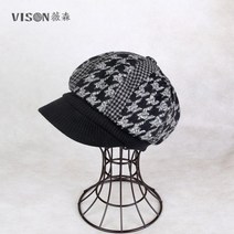 영국 스타일 체크무늬 빵모자 소두 팔각모 빅사이즈 화가모자 모자