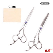 요술가위 애견 미용 강아지미용가위이발사 가위 왼손잡이용 전문 헤어 440C 일본 미용 숱치기용 미용사 5, 16 8002 YIN Dui 6.0