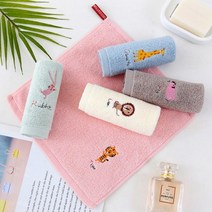 데일리어린이집 수건 핸드타월 어린이집 유치원 30수 욕실 주방 행주 미니 작은수건 4색상 1셋트, 핑크 아이보리 블루 그린- 1세트/대사이즈