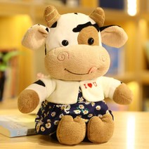 귀여운송아지 피규어 쿠션 옷을 입은 소띠해 귀여운인형, C01-30CM, T12-플라워 스커트 하비 NIU