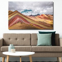유홍아트 무지개 산 와이드 풍경 사진 그림 액자 6호(41x27cm) (5729088)