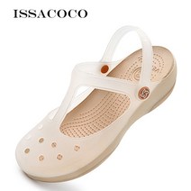 여성젤리슈즈 Issacoco 여름 용 웨지 플랫폼 비치 사보 투명 신발 샌들 용 위생