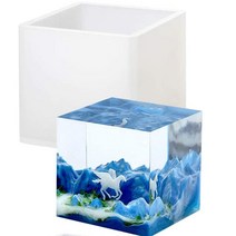 사각 레진몰드 레진틀 큐브 실리콘 몰드 문진 10x10 cm