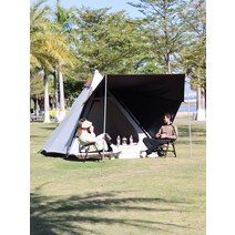 티피텐트 캠핑텐트 Senta 야외 비닐 들어 갔어 휴대용 캠핑 더블 레이어 자동 빠른 열기 인도 피라미드 텐트, [12] 퀵샌드 골드 인디언 패키지 4