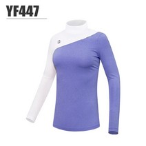 PGM 골프 용품 긴소매 수분 땀 흡수 골프 의류 여성용 신축성 있는 옷 가을 겨울, 02 White purple_04 XL