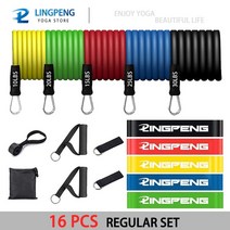 홈 짐 세트 피트니스 무거운 저항 훈련 운동 위한 핸들 운동 운동 밴드가있는 업그레이드, 16개 일반 세트